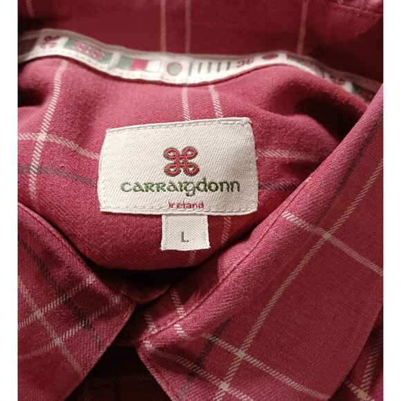 Carraig Donn Ireland Men's Button Down Shirt Fire Brick Red 100% Cotton Size L - Picture 7 of 9